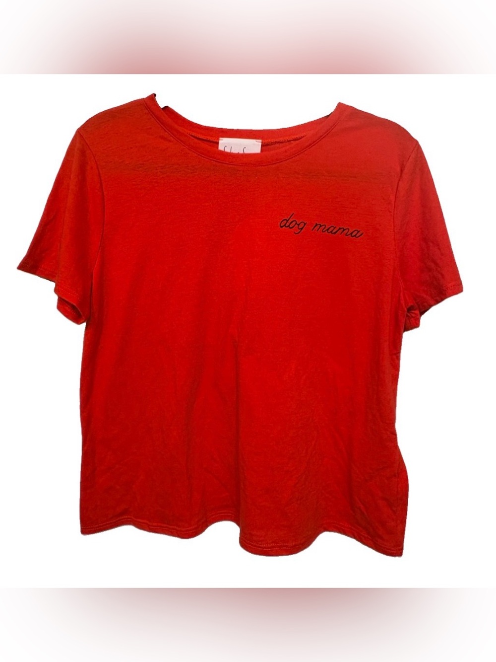 NWT Sadie & Sage Dog Mama Graphic Tee Red Orange Size Medium